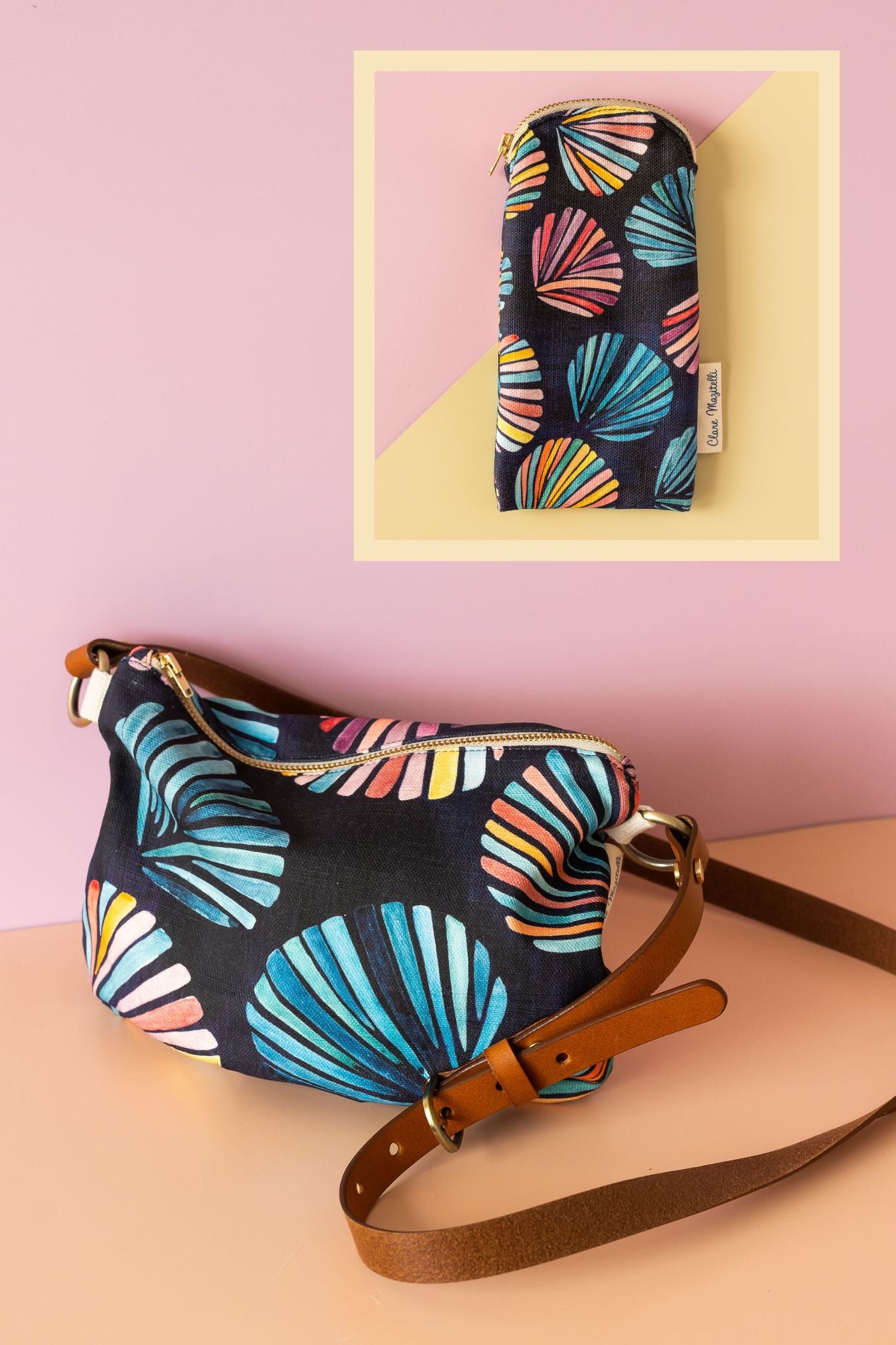 Crossbody bag & glasses case - Duo set - Indigo shell