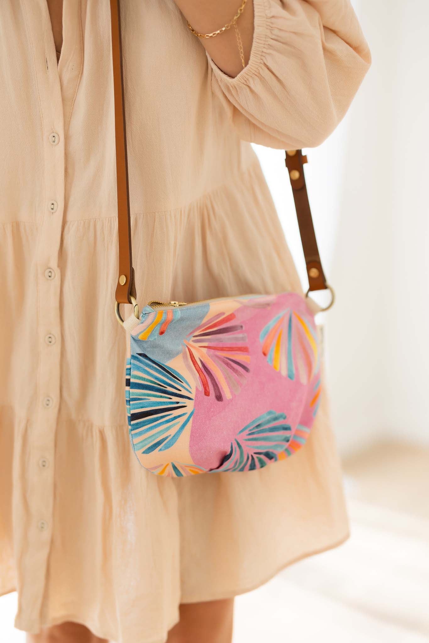 Gelato shell - Linen crossbody bag