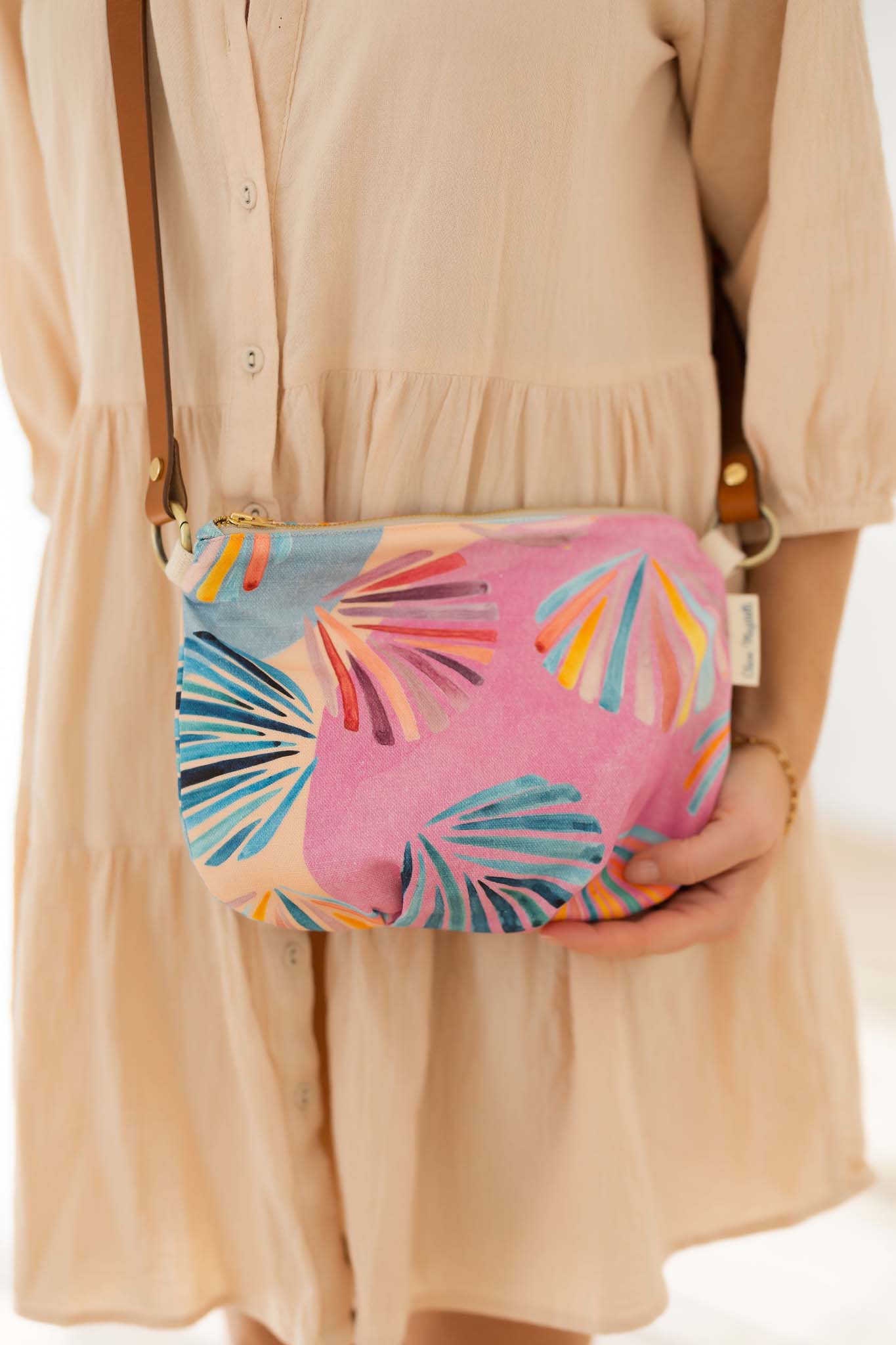 Gelato shell - Linen crossbody bag
