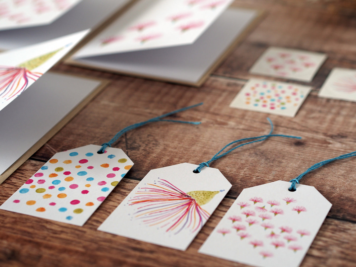 Greeting cards set - Gum flowers