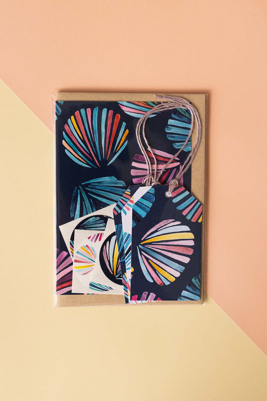 Greeting cards set - Sunset seashells