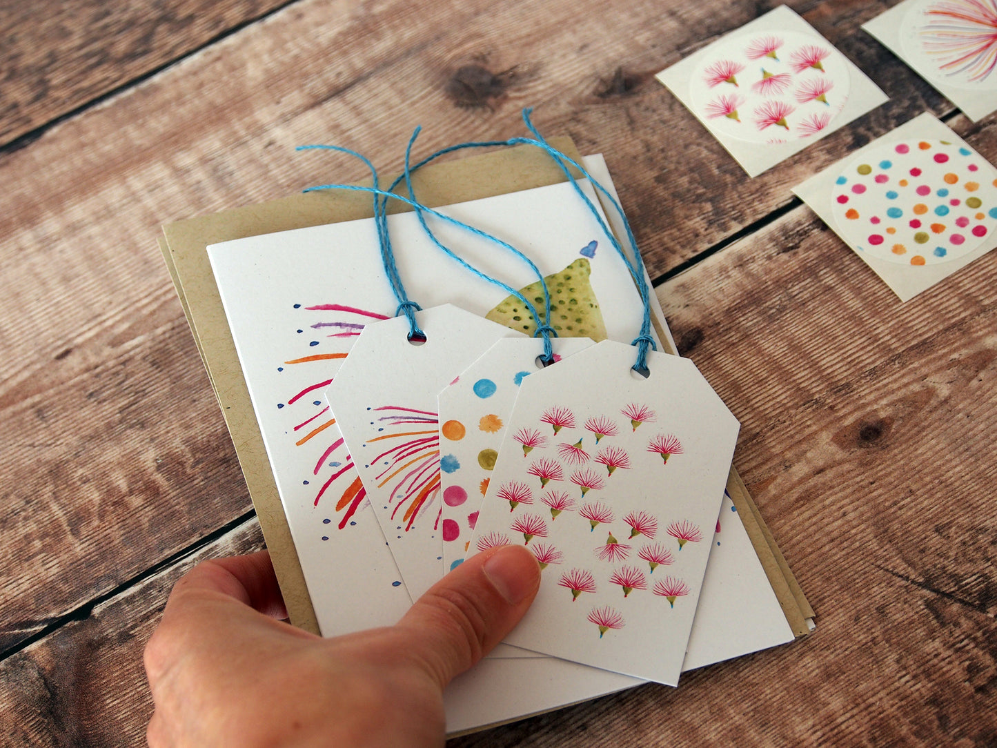 Greeting cards set - Gum flowers