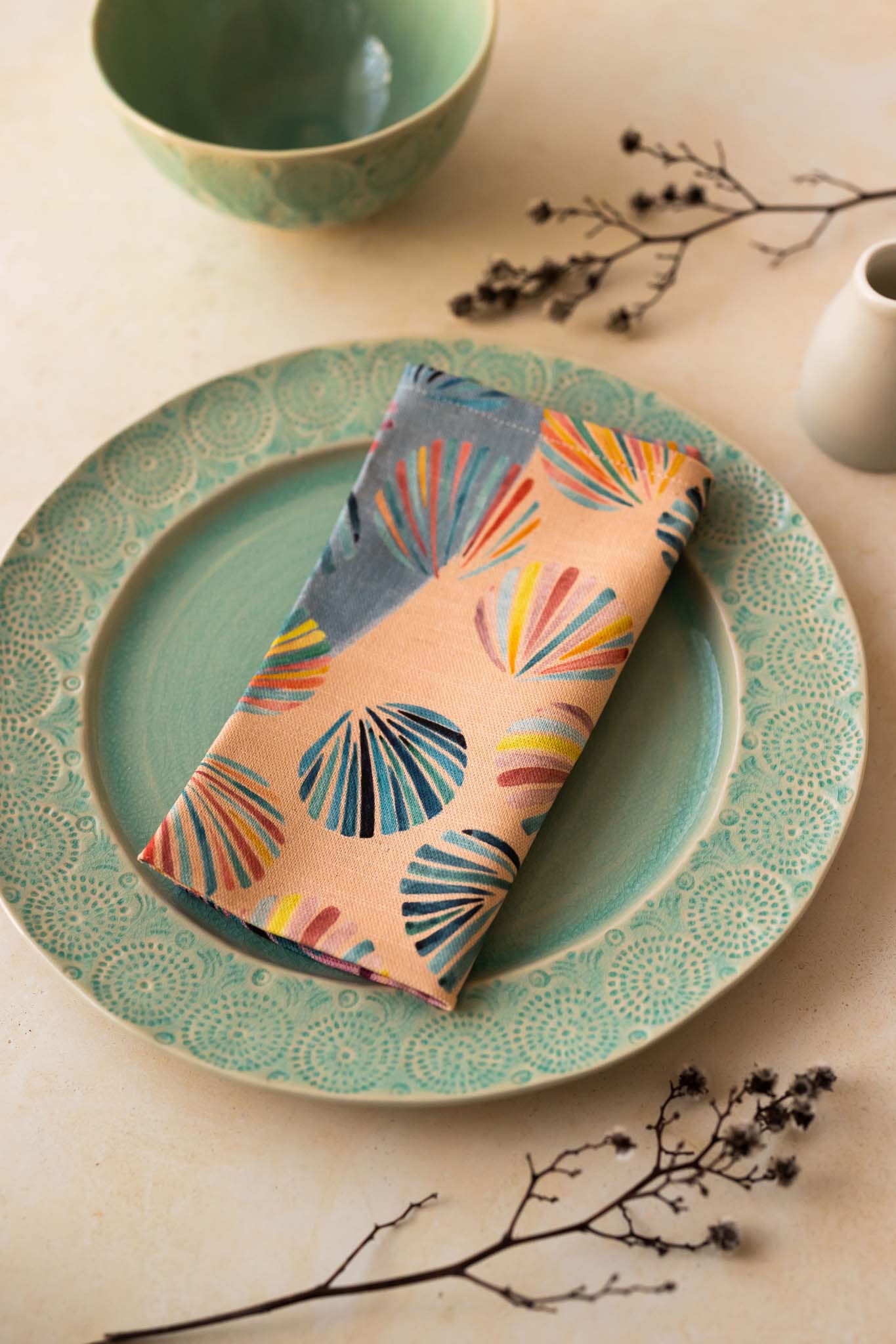Gelato shell - Linen napkin/placemat set of 2