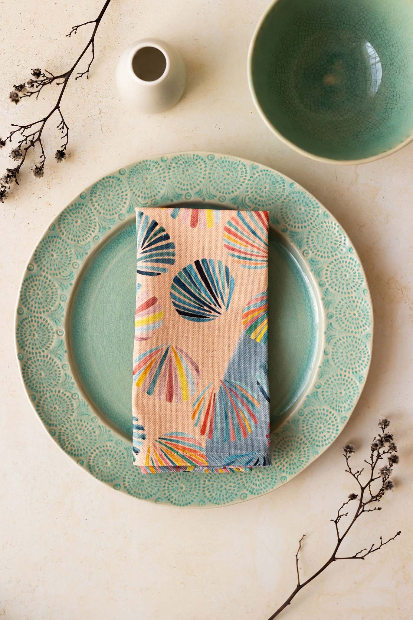 Gelato shell - Linen napkin/placemat set of 2