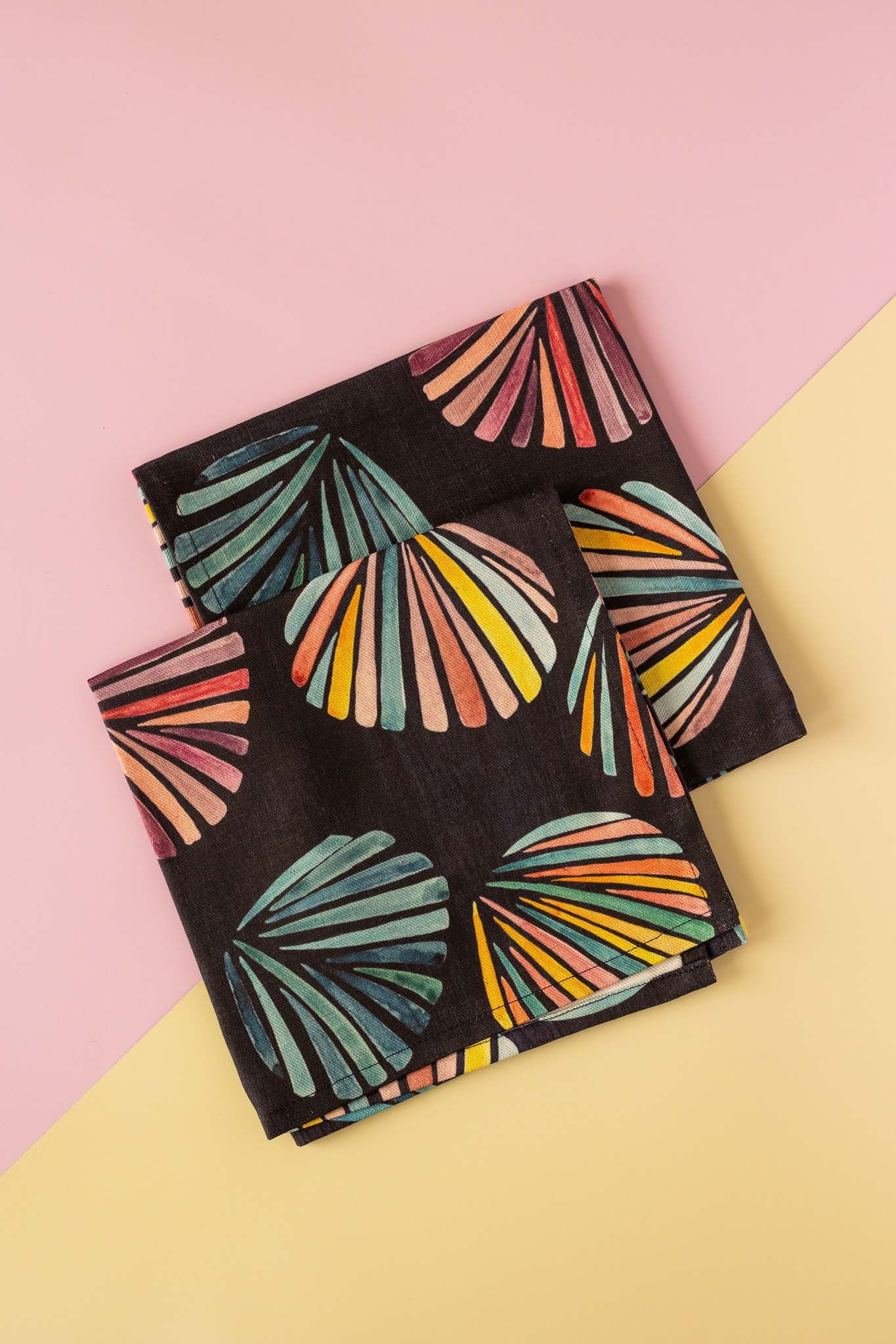 Indigo shell - Linen napkin/placemat set of 2