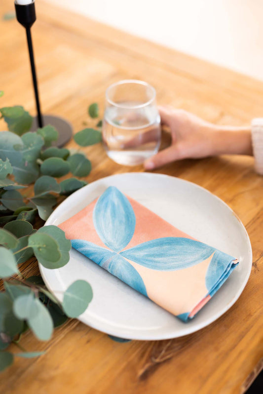 Sherbet petal - Linen napkin/placemat set of 2