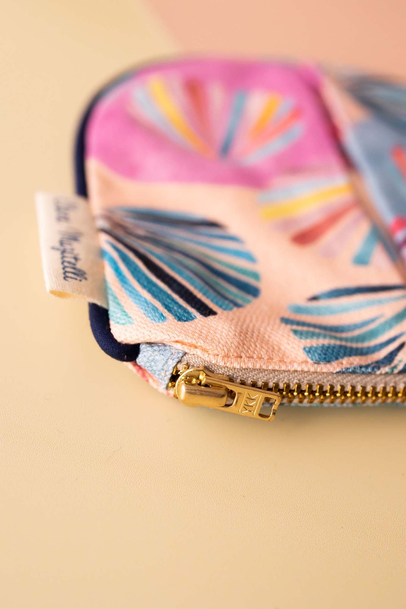 Gelato shell mini print - Linen zip purse