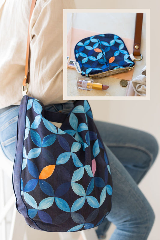 Shoulder bag & zip purse - Duo set - Midnight petal