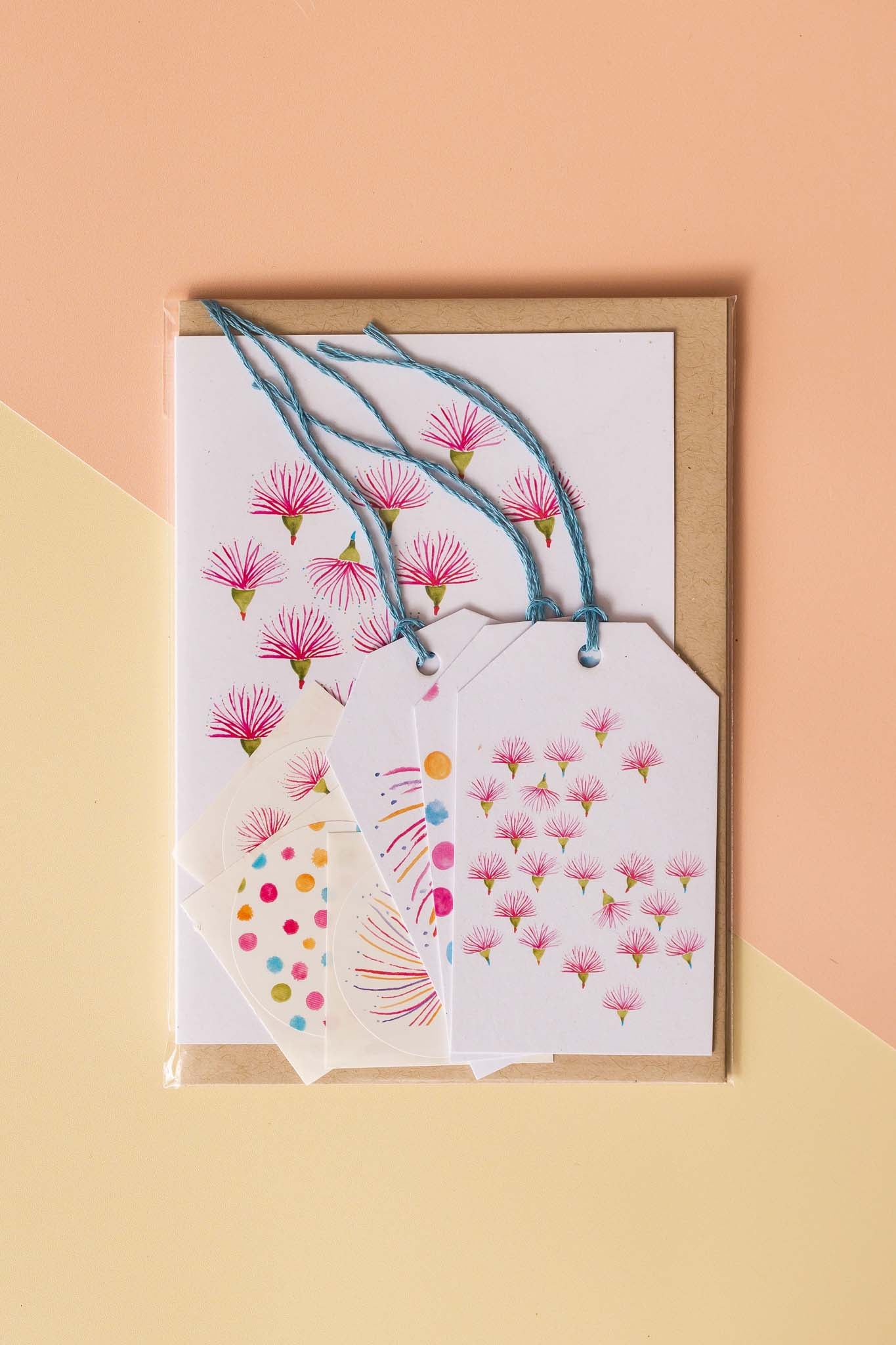 Greeting cards set - Gum flowers